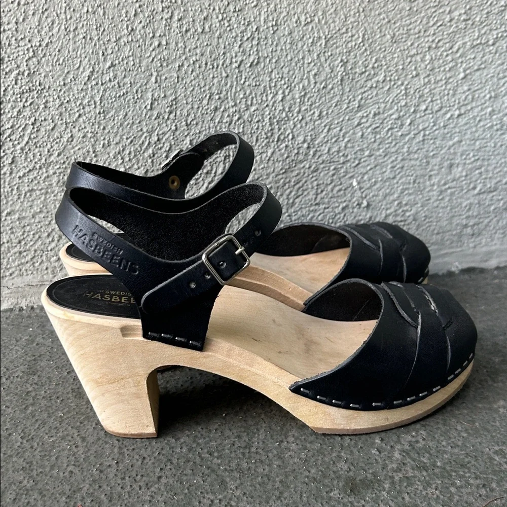 Sweedish Hasbeens Mirja Clog Sandals Size 38 Bohemian Vacation Resortwear - Picture 4 of 14